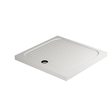 Brusebund 90x90 i hvid porcelæn 